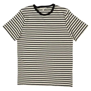 2M15 Crewneck Tee Striped Short Sleeve - Nature/Charcoal