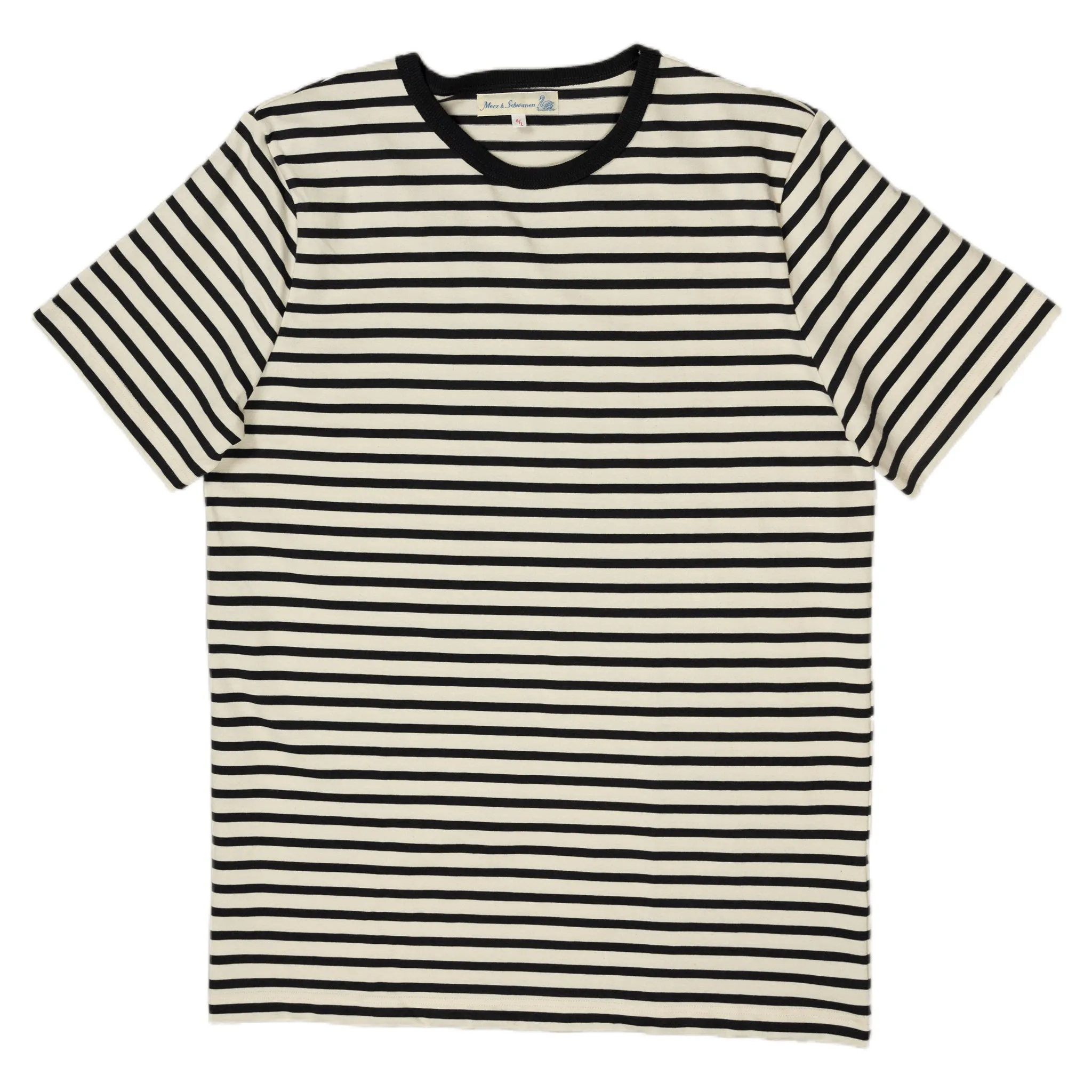 2M15 Crewneck Tee Striped Short Sleeve - Nature/Charcoal