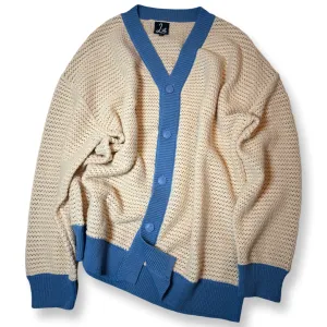 Anti-Logo Knitted Cardigan - 100% Cotton - Dropped Shoulder