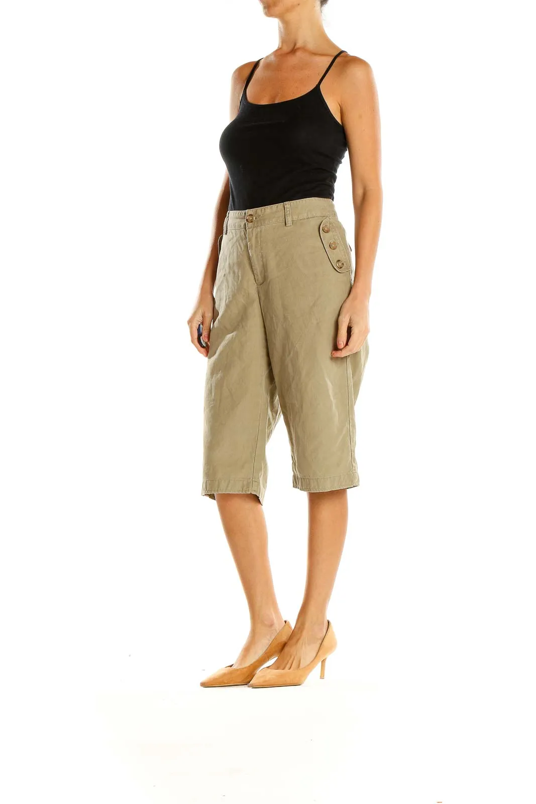 Brown Casual Bermuda Shorts
