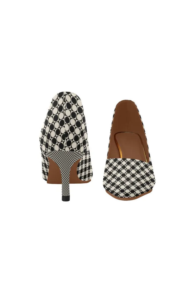 Circles in Squares Women's Pointed Toe Low Heel Pumps