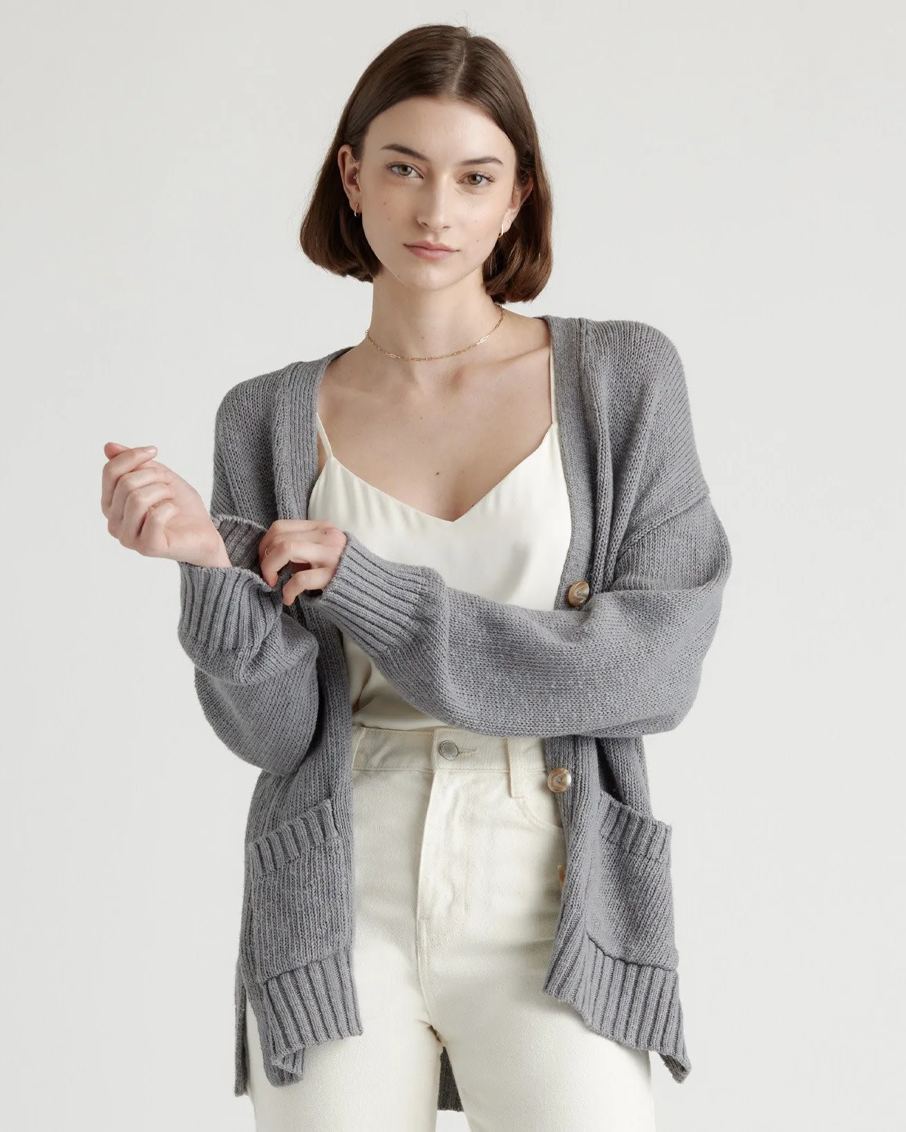 Cotton Linen Relaxed Cardigan
