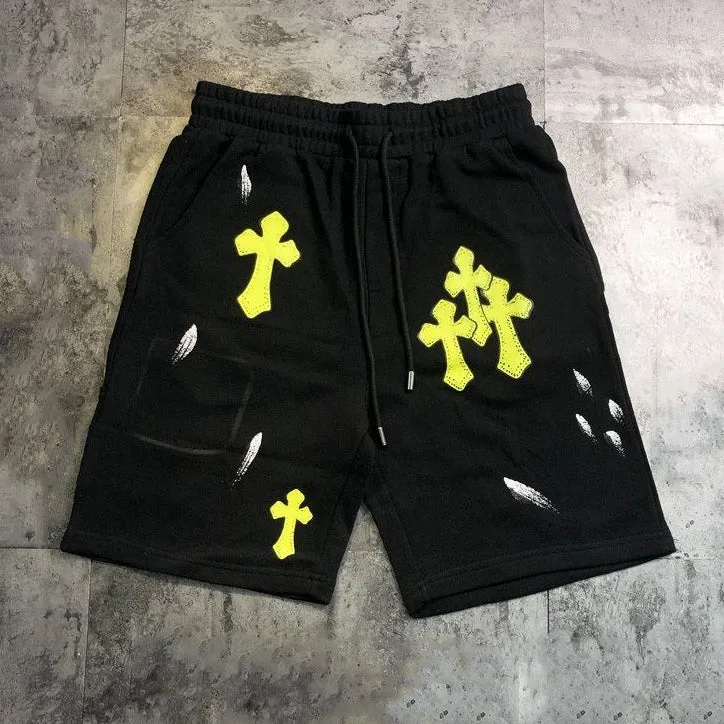 Fashion cross-print casual shorts