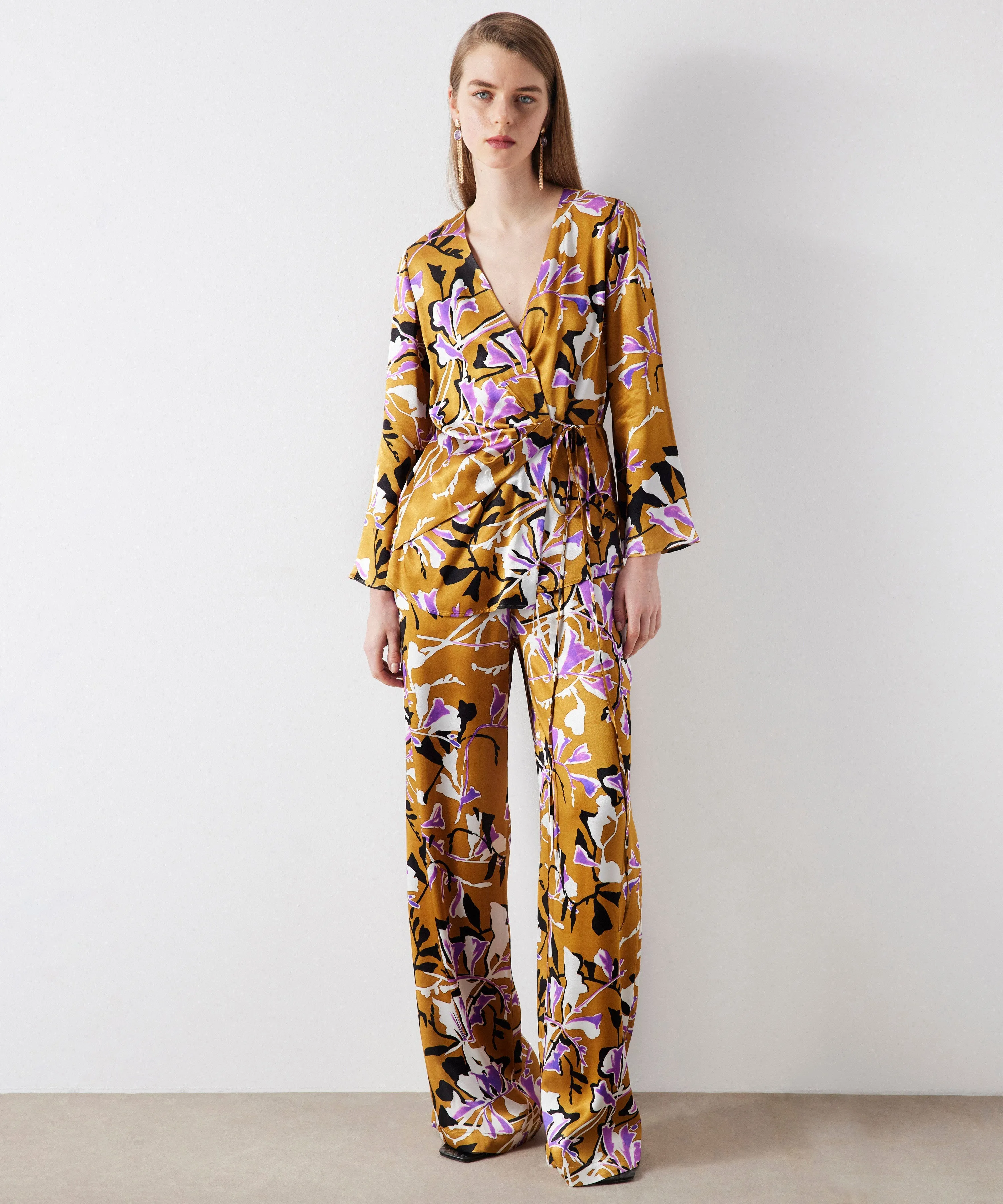 Ipekyol Patterned Double-Breasted Blouse Saffron