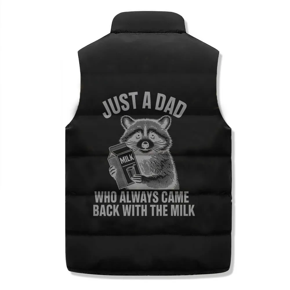 Just A Dad Raccoon Casual Zip Warm Vest Top