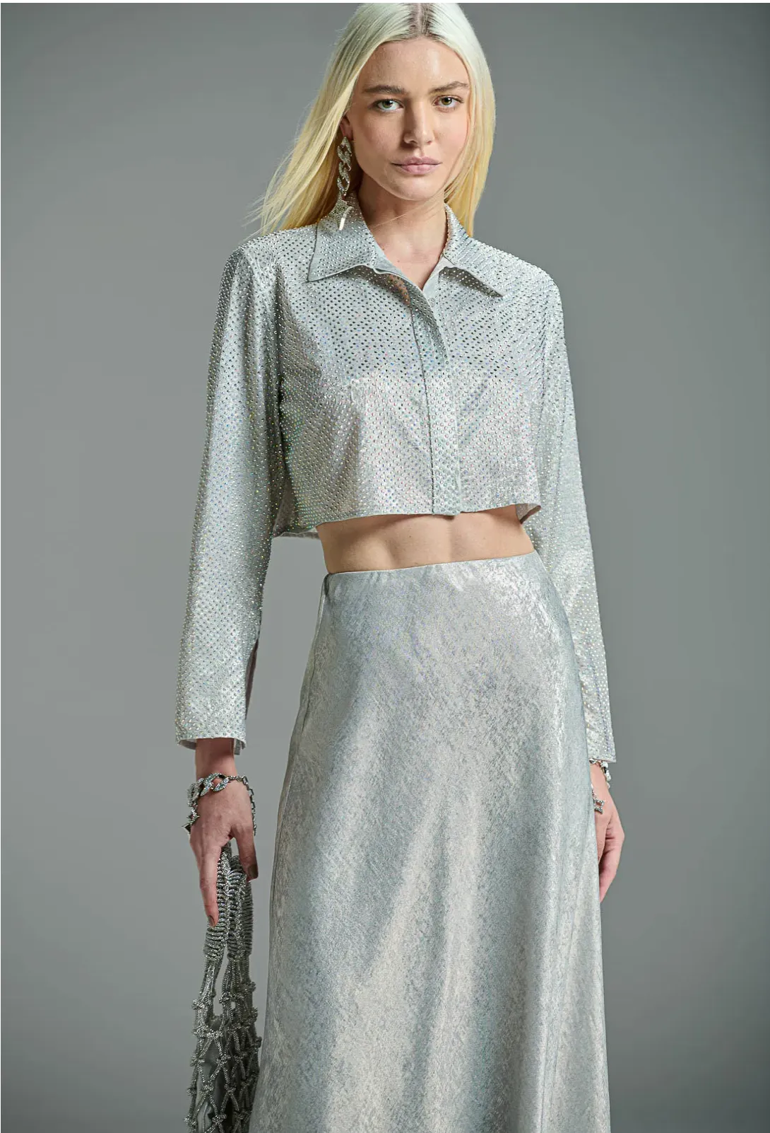 Lame Midi Skirt