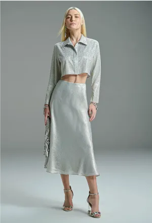 Lame Midi Skirt