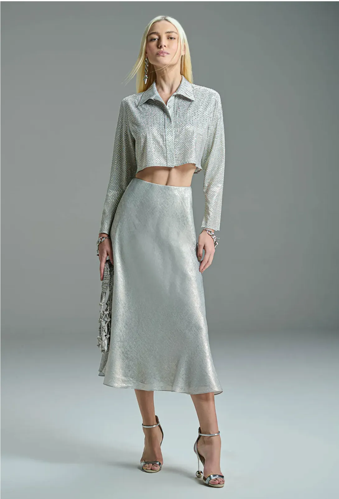 Lame Midi Skirt