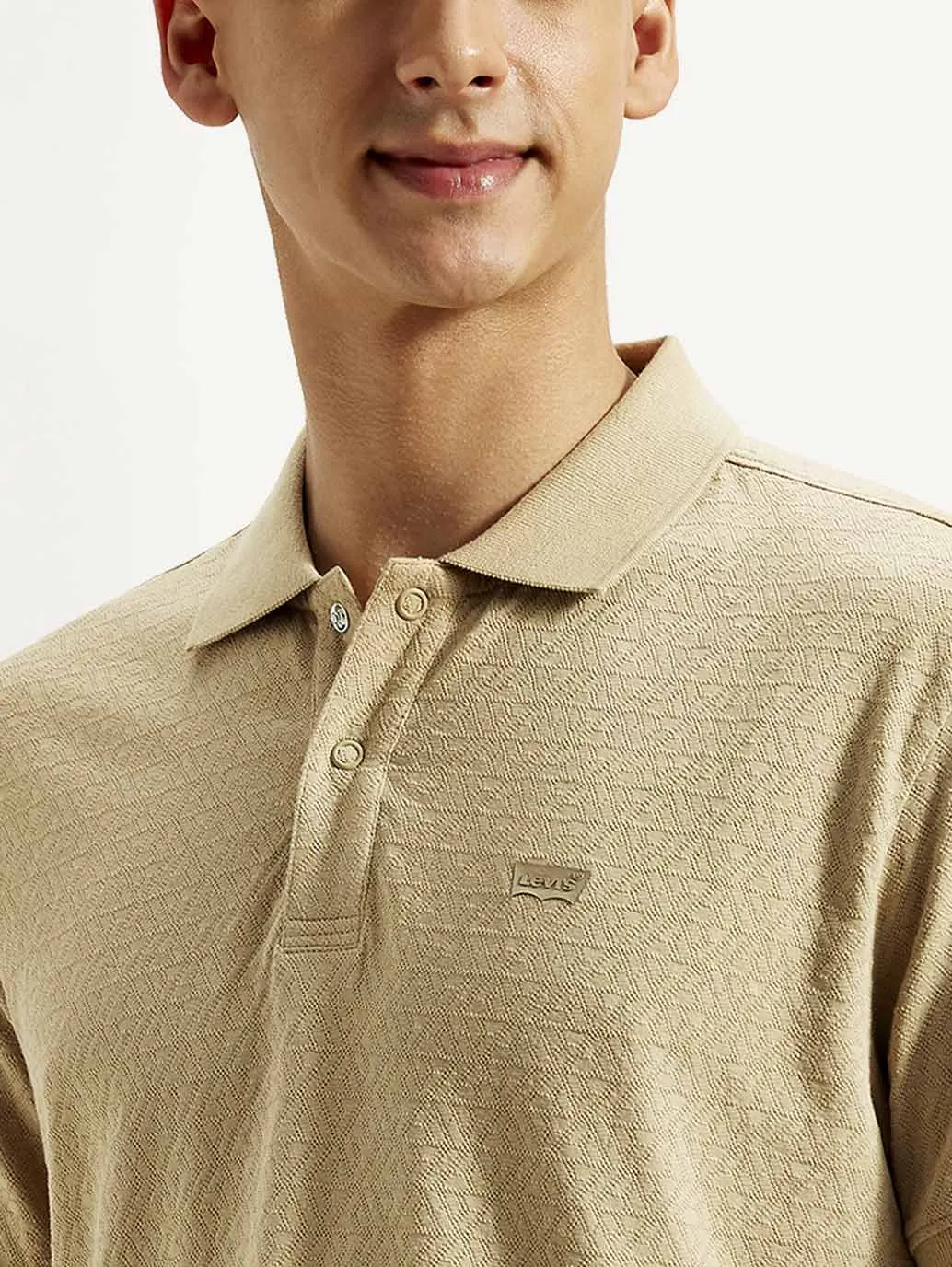 Men's Geometric Slim Fit Polo T-shirt
