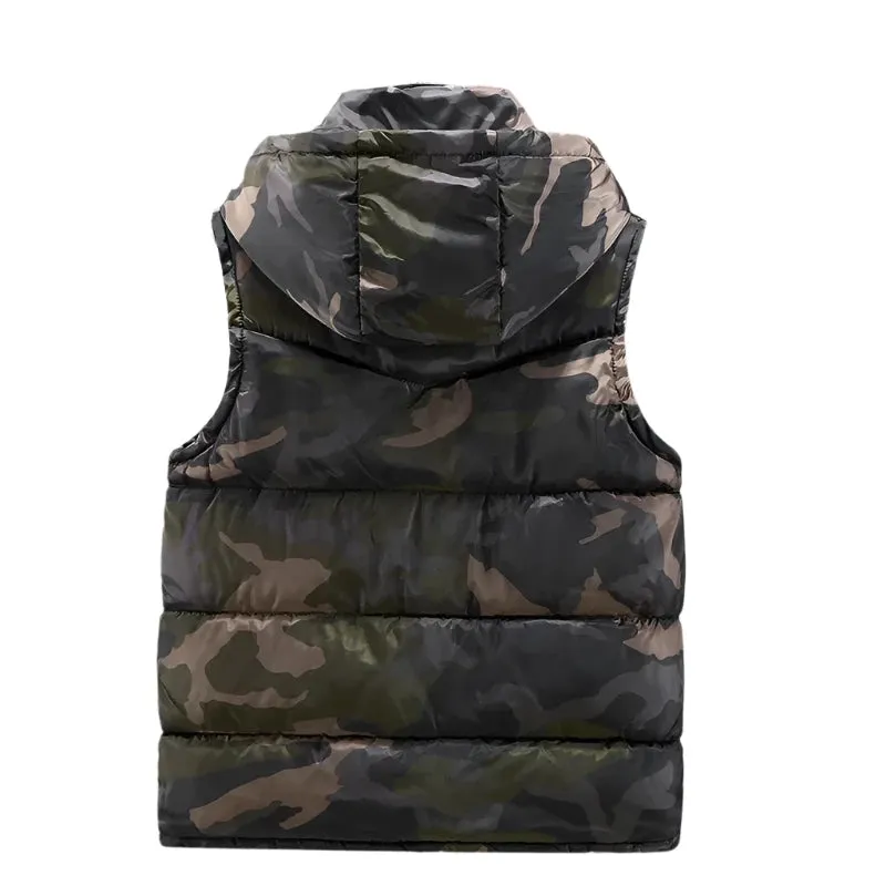 Men’s Hooded Winter Military Style Vest – Waterproof, Thick Warm Sleeveless Jacket, Fashion Casual Waistcoat, Sizes S-5XL