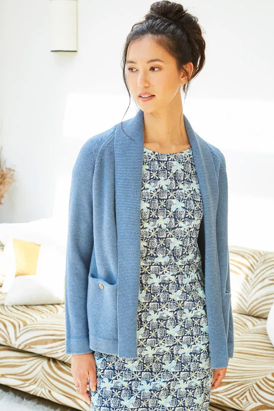 Reverse Knit Open Front Cardigan