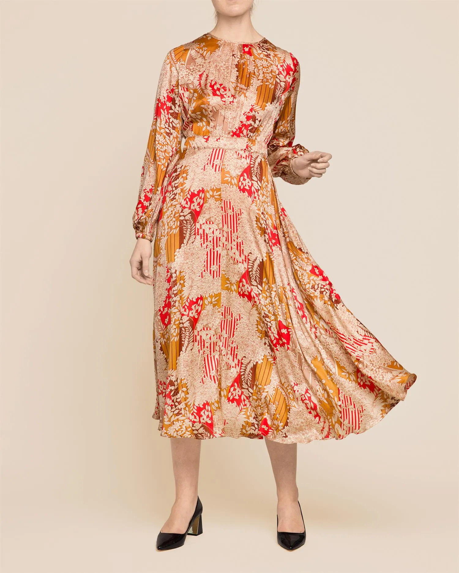 SATIN MIDI DRESS