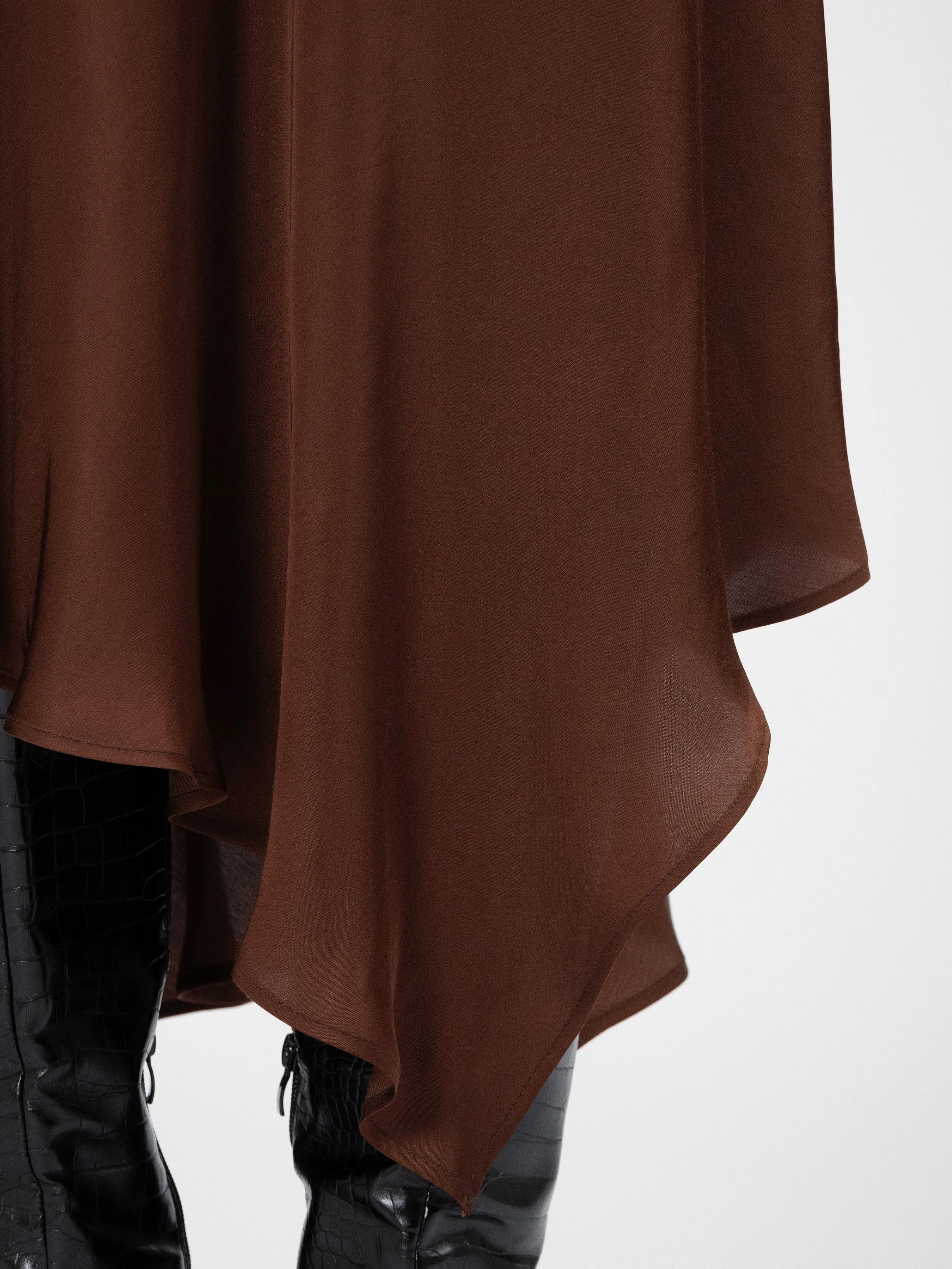 SEIDEN asymmetrical satin skirt