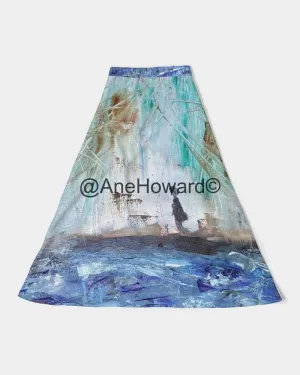 Walking at the Beach Women's A-Line Midi Skirt