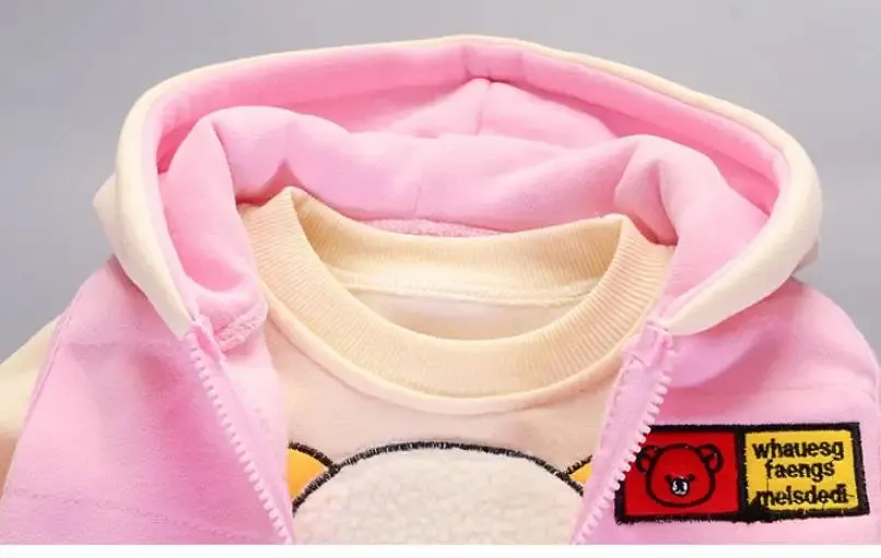Winter Cartoon Bear Warm Velvet Long Hooded Vest