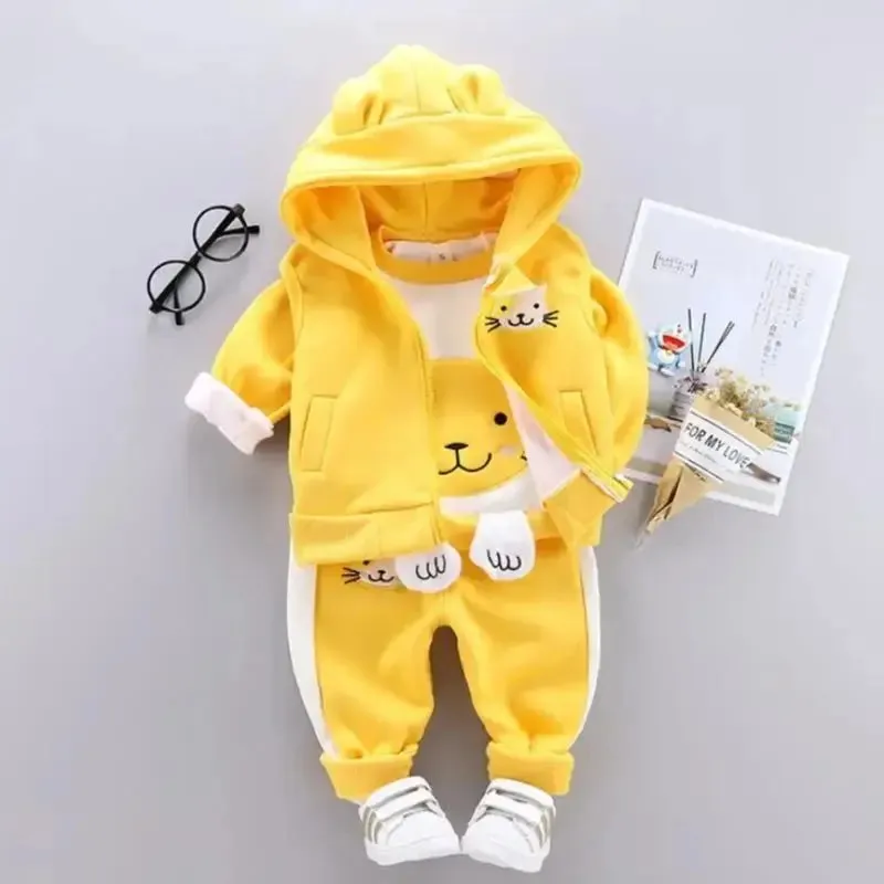 Winter Cartoon Bear Warm Velvet Long Hooded Vest